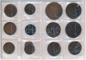 Orosz Birodalom 13db-os érme tétel, benne Denga (4xklf), 1/2k, 1k, 2k (4xklf), 3k, 5k és egy polushk...