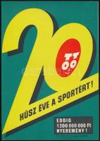 1967 20 éve a sportért! TOTÓ villamosplakát, 24×17 cm