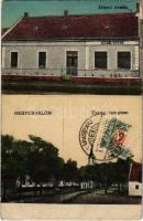 1921 Hegyeshalom, Állami óvoda, Evangélikus templom. Vasúti levelezőlapárusítás 2629. (Rb)