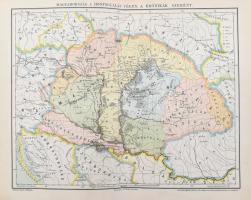 cca 1900 Vegyes magyar történelmet ábrázoló térkép tétel, 13 db, közte 1 db Nagy Képes Világtörténet...