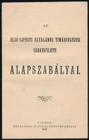 1895 Első Ujpesti Általános Tímársegédek Szakegylete alapszabályai 12p.