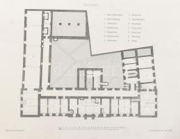 1879 A bécsi hatosházi reáliskola épületének a tervrajzai 4 db nagyméretű fénnyomat 44x30 cm-ig / Pl...