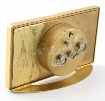 Vintage Slava márkájú ébresztőóra, mechanikus szerkezet, fém ház, analóg kijelzős. Működik, m:8,5cm