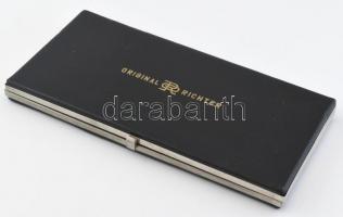 Original Richter körző készlet, eredeti műbőr tokjában, 31,5x14,5 cm