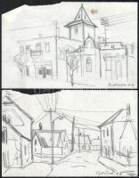 Kamarás Béla (?-?, működött a 20. sz. közepén), 5 db mű: Balatonfüredi részletek. Ceruza, papír, jel...