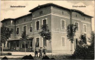 1907 Balatonföldvár, Zrínyi szálloda. Gerendai Gyula kiadása