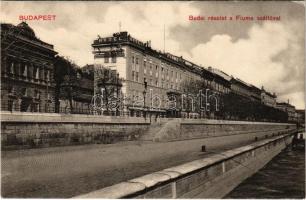 Budapest I. Budai Korzó, Lánchíd utca, Hotel Fiume szálloda (háborúban megsemmisült). Ádám Hermann kiadása
