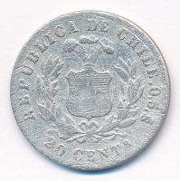 Chile 1880. 20c Ag T:3
Chile 1880. 20 Cents Ag C:F
Krause KM# 138