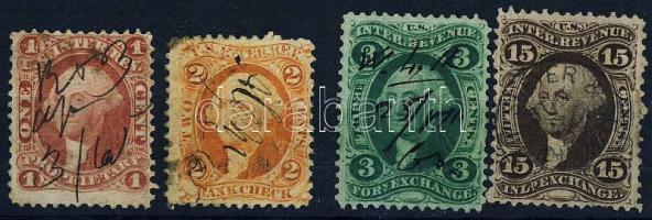 USA 1860/1870 4 db illetékbélyeg