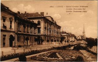 Lugos, Lugoj; Splaiul Coriolan Bradiceanu / Coriolan Bradiceanu sétány / street view (Rb)