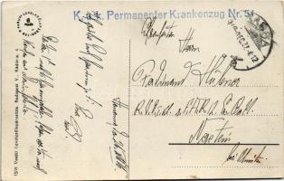 1916 Homonna, Humenné; látkép. Vasúti Levelezőlapárusítás 1555. / general view + "K.u.K. Perman...