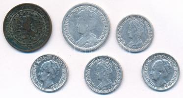 Hollandia 1878. 1c Br + 1918. 25c Ag + 1919-1938. 10c Ag (4x) T:2-3
Netherlands 1878. 1 Cent Br + 1...