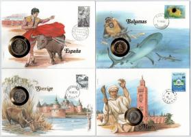 Vegyes 8db érmés boríték tétel, a borítékok állatvilág motívummal, mind német nyelvű leírással, benn...