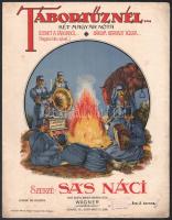 1915 Sas Náci: Tábortűznél kotta, litho címlappal, Wágner Hangszerkirály kiadása