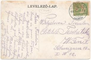 Beckó, Beckov; Várrom, Stiborici Stibor ispán / castle ruins, count. Art Nouveau, floral, litho (fl)