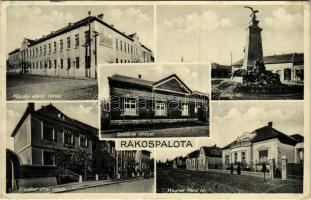 1937 Budapest XV. Rákospalota, Községi elemi iskola, Hubay tér, hősök szobra, Erzsébet utcai iskola, Wagner Manó tér, Stefánia intézet