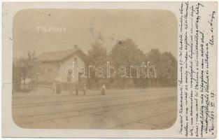 1902 Tornalja, Tornallya, Safárikovo, Tornala; Pályaudvar, vasútállomás / Bahnhof / railway station. photo (szakadás / tear)