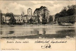1904 Zsolna, Sillein, Zilina; Budatin vár, híd. Nürnberg Ármin kiadása / Budatínsky hrad / Budatín castle, bridge (EB)