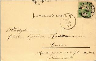 1902 Malacka, Malacky; Takarékpénztár és kolostor. Wiesner Alfred kiadása / Sparkassa und Kloster / ...