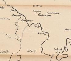 1919 A Budapesti Katonai Körlet Parancsnokság területe, tagozása, sematikus beosztása 3 db kihajthat...