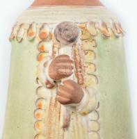 Kiss Roóz Ilona (1920-2010): Figurális váza, mázas kerámia, kézzel festett, jelzett, hibátlan, m: 25...