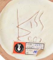 Kiss Roóz Ilona (1920-2010): Figurális váza, mázas kerámia, kézzel festett, jelzett, hibátlan, m: 25...