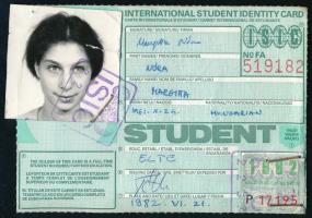 1982 Nemzetközi diákigazolvány magyar személy részére
