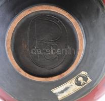 PA jelzéssel: Ikebana. Színes mázakkal festett kerámia, kopásnyomokkal, d:20cm