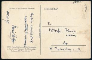 1937 Ervin Gábor, nyilasok által kivégzett pap saját kézzel írt képeslapja