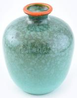 Retró váza, színes mázakkal festett kerámia, jelzés nélkül, m:20cm