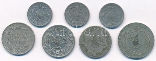 Törökország 1895. (1293) 5/10Q Cu-Ni + 1911-1913 (1327) 5P Ni (3xklf) + 20P Ni (2x) + 1921. (1336) 4...