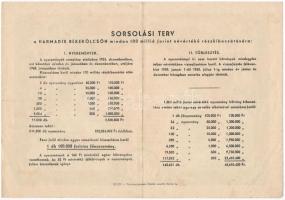 1952. "Harmadik Békekölcsön" sorsjegy 50Ft-ról, szárazpecséttel T:III kis beszakadások