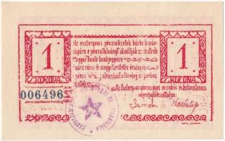 Esztergom 1919. június 10. 1K utalvány, "Esztergom vármegyei munkás és katonatanács" felül...