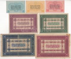 Olaszország / Velence / Osztrák-magyar megszállás 1918. 5c + 10c + 50c + 1L + 2L + 10L + 20L T:I-III...