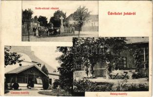 1910 Jóka, Jelka; Szék utcai részlet, Csemez kastély, Reisig kastély / street view, castles (kis szakadás / small tear)