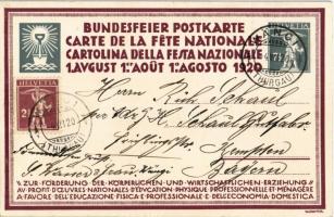 1920 Wängi, Bundesfeier Postkarte 1. August. Zur Förderung der Körperlichen und Wirtschaftlichen Erz...