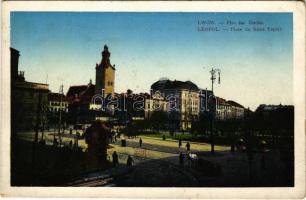 1915 Lviv, Lwów, Lemberg; Plac sw. Ducha / square (EK) + K.U.K. AUTO KOLONNE KLOSTERNEUBURG NO. XXIII.