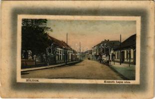 1913 Zólyom, Zvolen; Kossuth Lajos utca, Népbank. W.L. Bp. Ideal 1912-15. / street view, bank (fl)