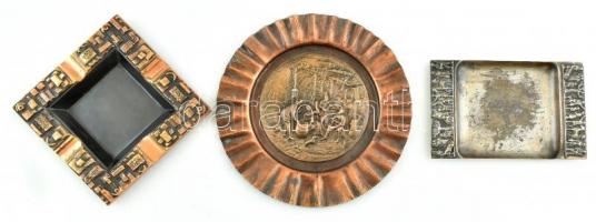 Vegyes retró, iparművészeti fém tárgyak, (Teván Margit, Szécsi István, stb.) részben jelzett, kopott...