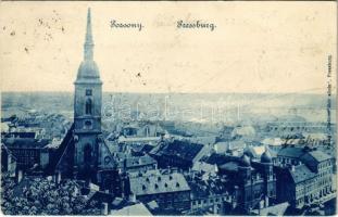 1902 Pozsony, Pressburg, Bratislava; látkép, zsinagóga. Verlag Bediene dich allein / general view with synagogue (EK)