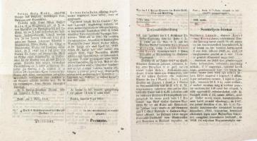 1851 Szilassy László és más katonaszökevények, tolvajok köröző levele 4p