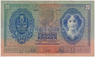 1907. 20K "2105 054579" T:III restaurált
Hungary 1907. 20 Korona "2105 054579" ...