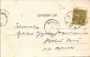 1905 Füzesabony, Honvéd sír, Pusztaszikszói érseki kastély + "KASSA - BUDAPEST 9 A" vasúti...