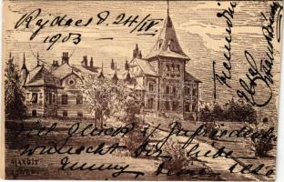 1903 Kajdacs, Sztankovánszky kastély. Sztankovánszky család levele és aláírása s: Margit Ágnes (vágott / cut)