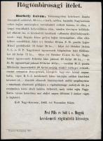 1863 Rabló rögtön bírósági hirdetményének plakátja 23x29 cm