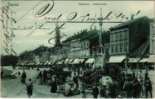 1907 Sopron, Várkerület, piac, Seidl Samu, Weiss üzlete