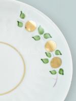 1983 Szovjet 6 személyes porcelán teáskészlet, kézzel festett, kopott