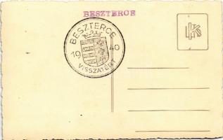 Beszterce, Bistritz, Bistrita; Evangélikus gimnázium / school. photo + "1940 Beszterce visszaté...