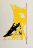 Hervé, Rodolf (1957-2000): Eiffel-torony. Szitanyomat, papír, jelzett, számozott (38/40). 36x21 cm. / Hervé, Rodolf (1957-2000): Eiffel-tower. Screenprint on paper, signed, numbered (38/40), 36x21 cm.