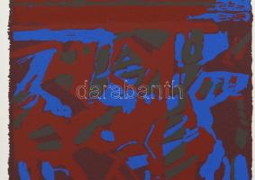 Németh János (1936-): Színes formák. Szitanyomat, papír, jelzett, számozott (38/40). 14x17 cm